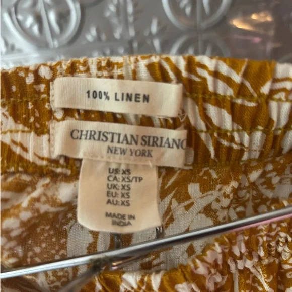 Christian Siriano Linen Tropical Print ruffle Skirt spring summer vacation - Picture 3 of 6